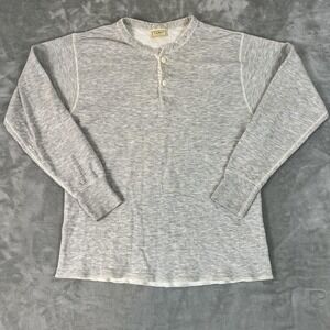 L.L. Bean Shirt Mens Large Gray River Driver Two Layer Henley Thermal Base Layer